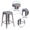 Flash Furniture 24'' High Backless Metal Indoor Counter Height Stool, Square Seat, PK4 4-XU-DG-TP0004-24-GG - alternate 5